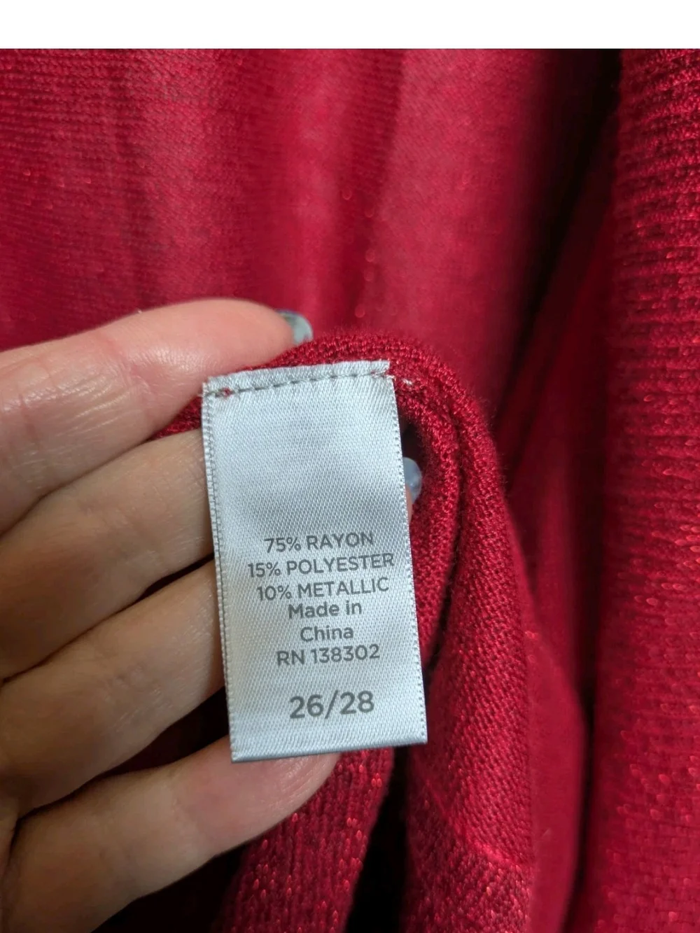 Avenue Red Sparkle Metallic Cardigan Open Front New NWT 26/28 3X Metallic